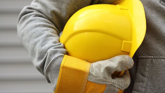 A builder with his hard hat