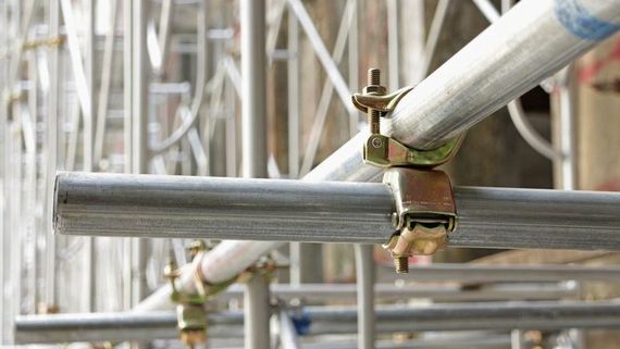 Scaffolding at a building site